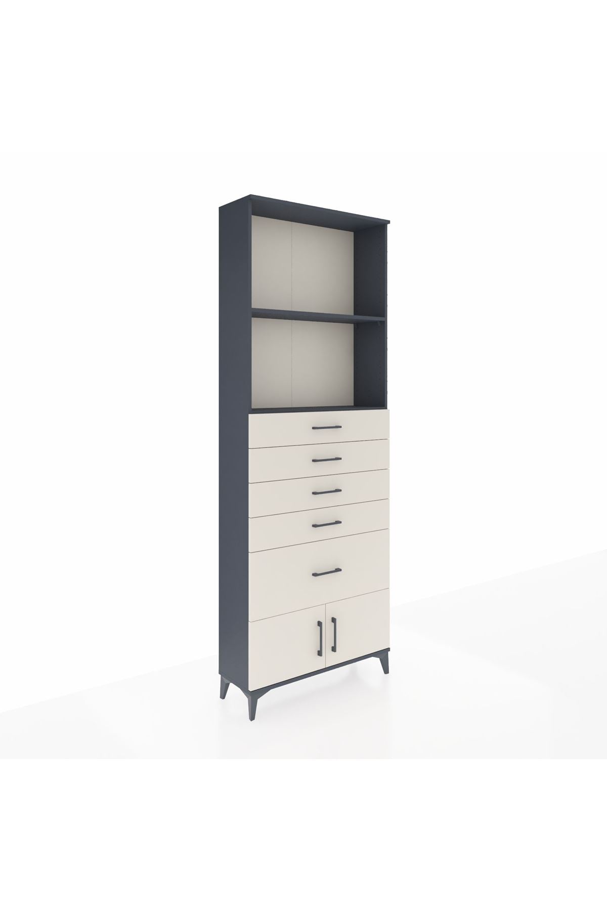 Arges Dolap 2 Raflı 5 Çekmeceli 2 Kapaklı 88x30x243 - S33M054V4A
