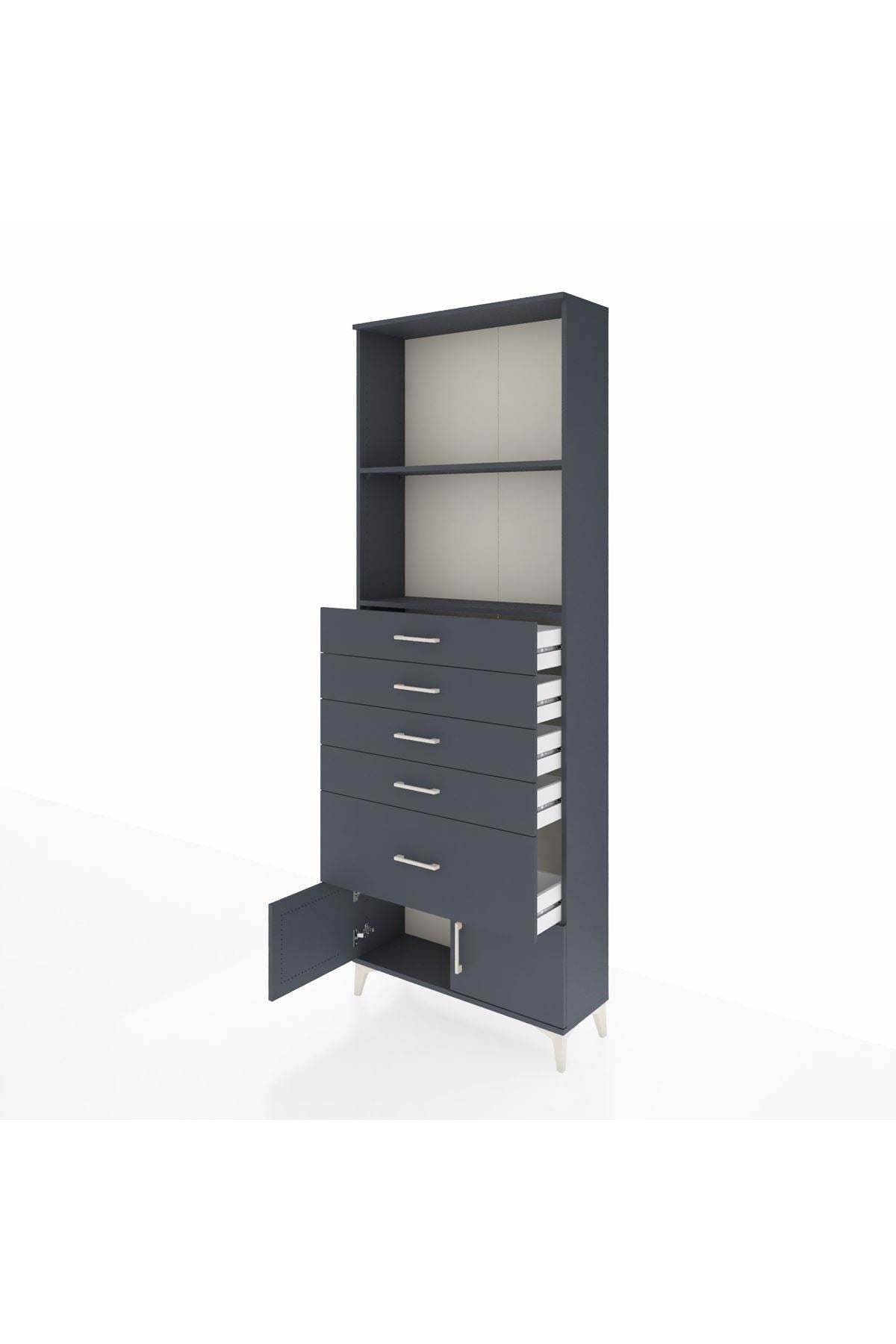 Arges Dolap 2 Raflı 5 Çekmeceli 2 Kapaklı 88x30x243 - S33M054V5A
