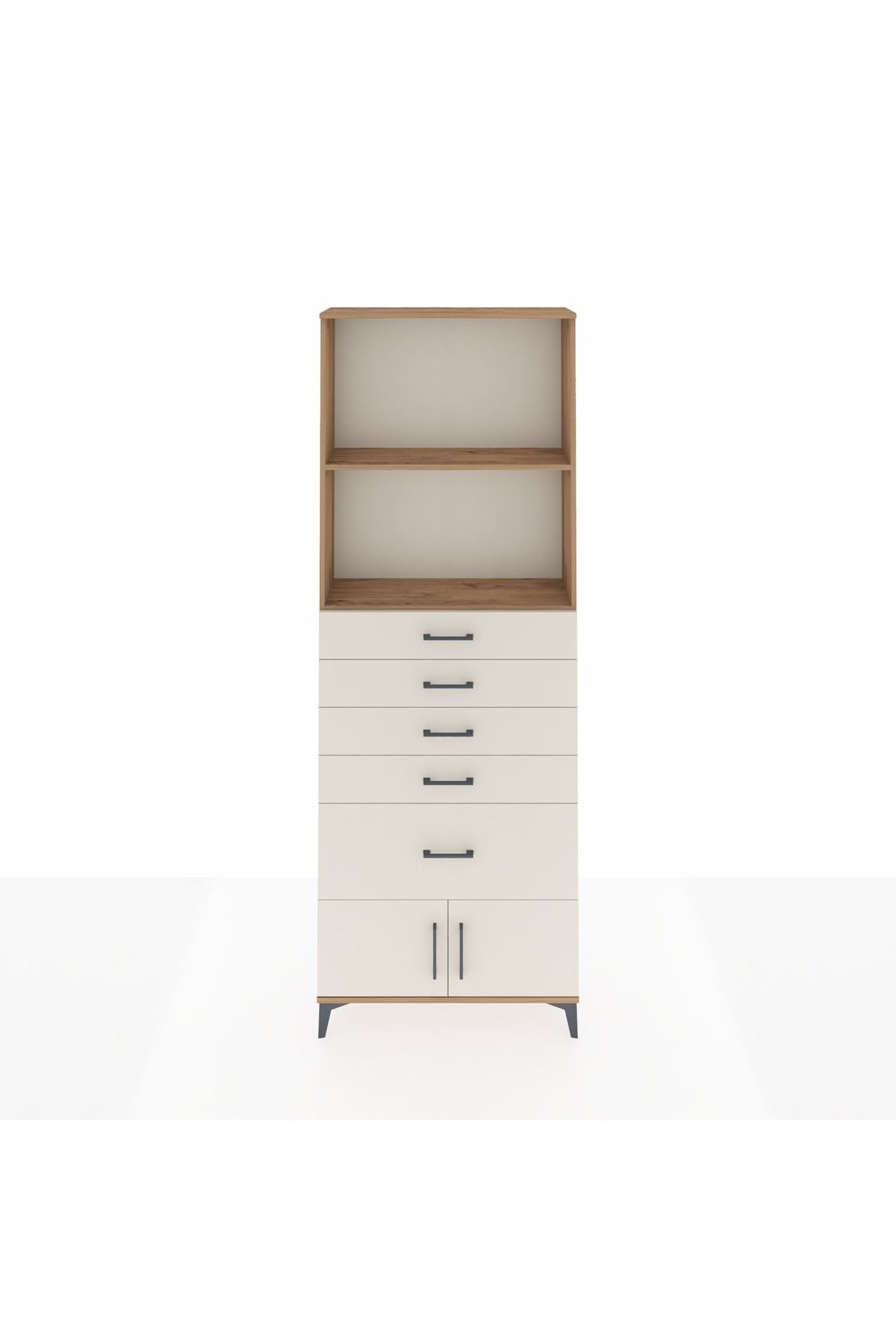 Arges Dolap 2 Raflı 5 Çekmeceli 2 Kapaklı 88x30x243 - S33M054V7A