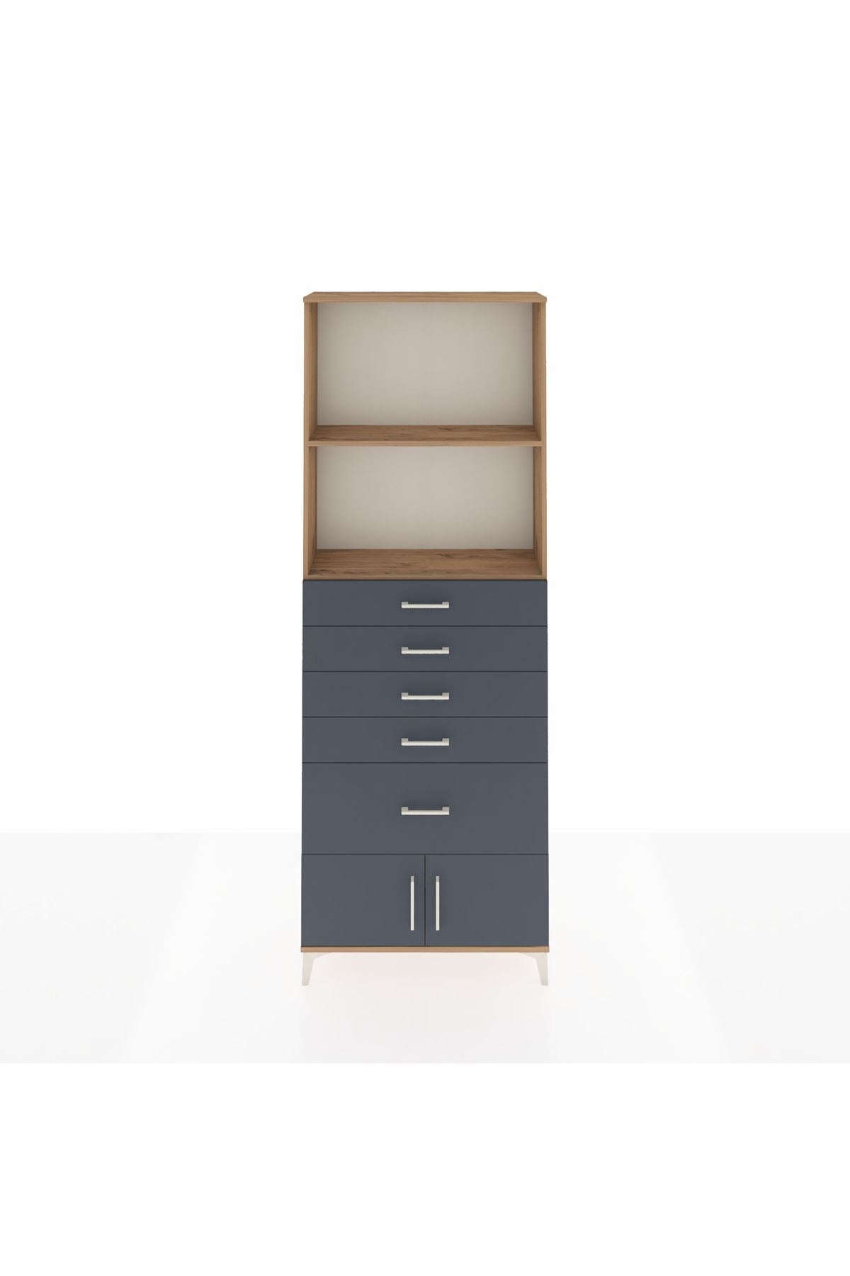 Arges Dolap 2 Raflı 5 Çekmeceli 2 Kapaklı 88x30x243 - S33M054V8A