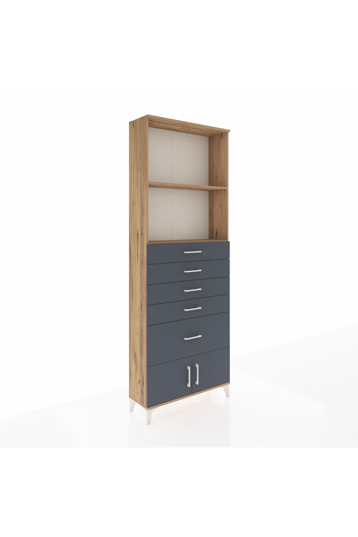 Arges Dolap 2 Raflı 5 Çekmeceli 2 Kapaklı 88x30x243 - S33M054V8A