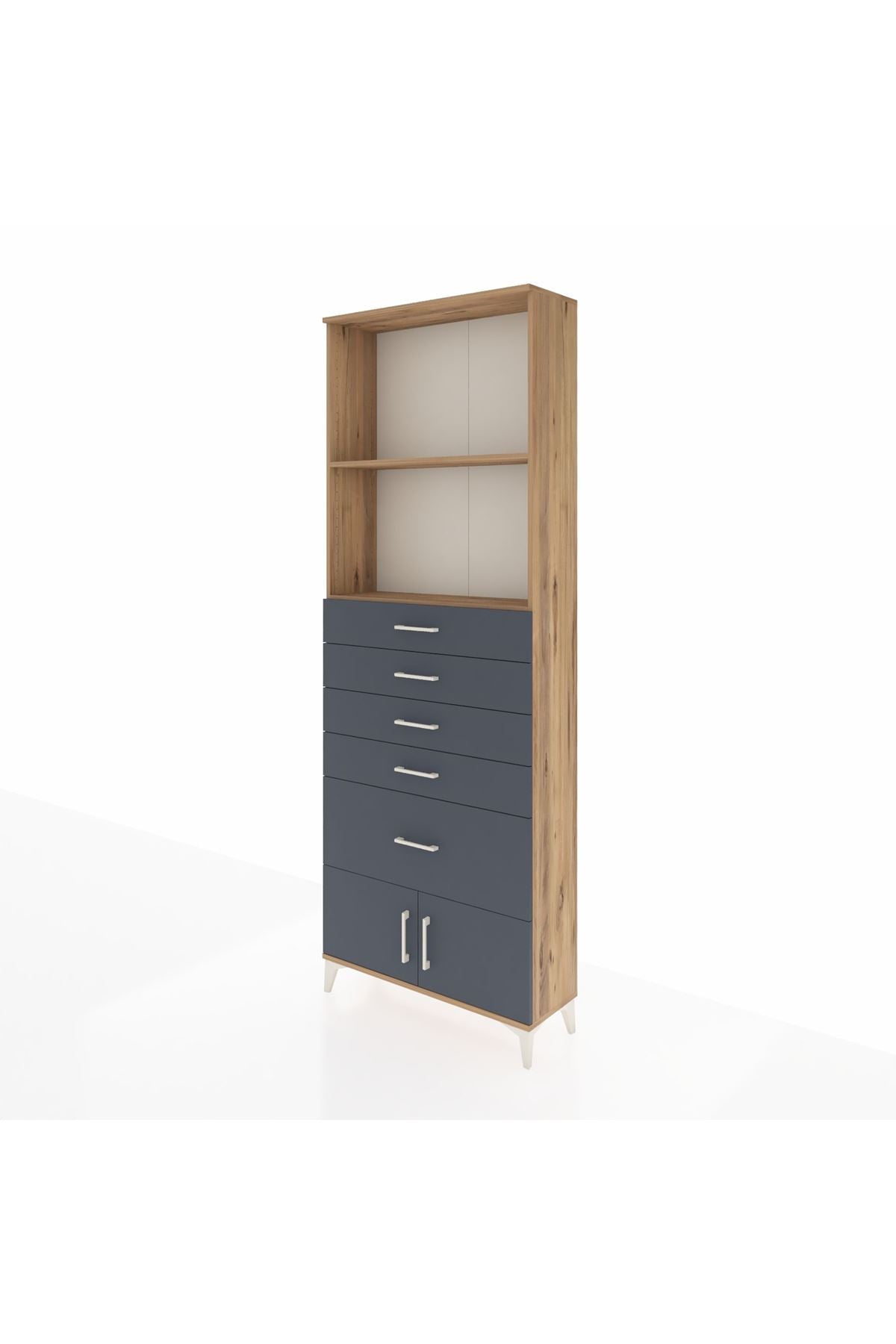Arges Dolap 2 Raflı 5 Çekmeceli 2 Kapaklı 88x30x243 - S33M054V8A