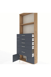 Arges Dolap 2 Raflı 5 Çekmeceli 2 Kapaklı 88x30x243 - S33M054V8A