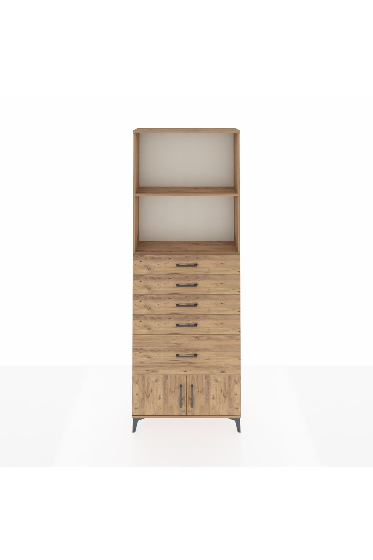 Arges Dolap 2 Raflı 5 Çekmeceli 2 Kapaklı 88x30x243 - S33M054V9A