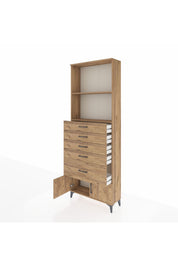 Arges Dolap 2 Raflı 5 Çekmeceli 2 Kapaklı 88x30x243 - S33M054V9A