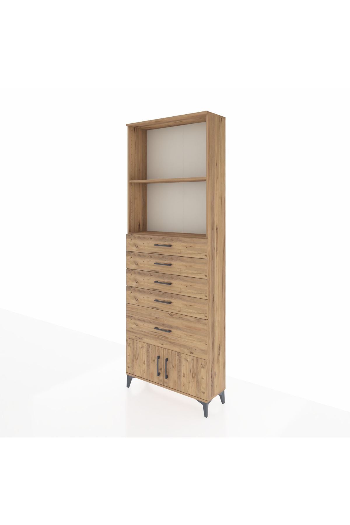 Arges Dolap 2 Raflı 5 Çekmeceli 2 Kapaklı 88x30x243 - S33M054V9A