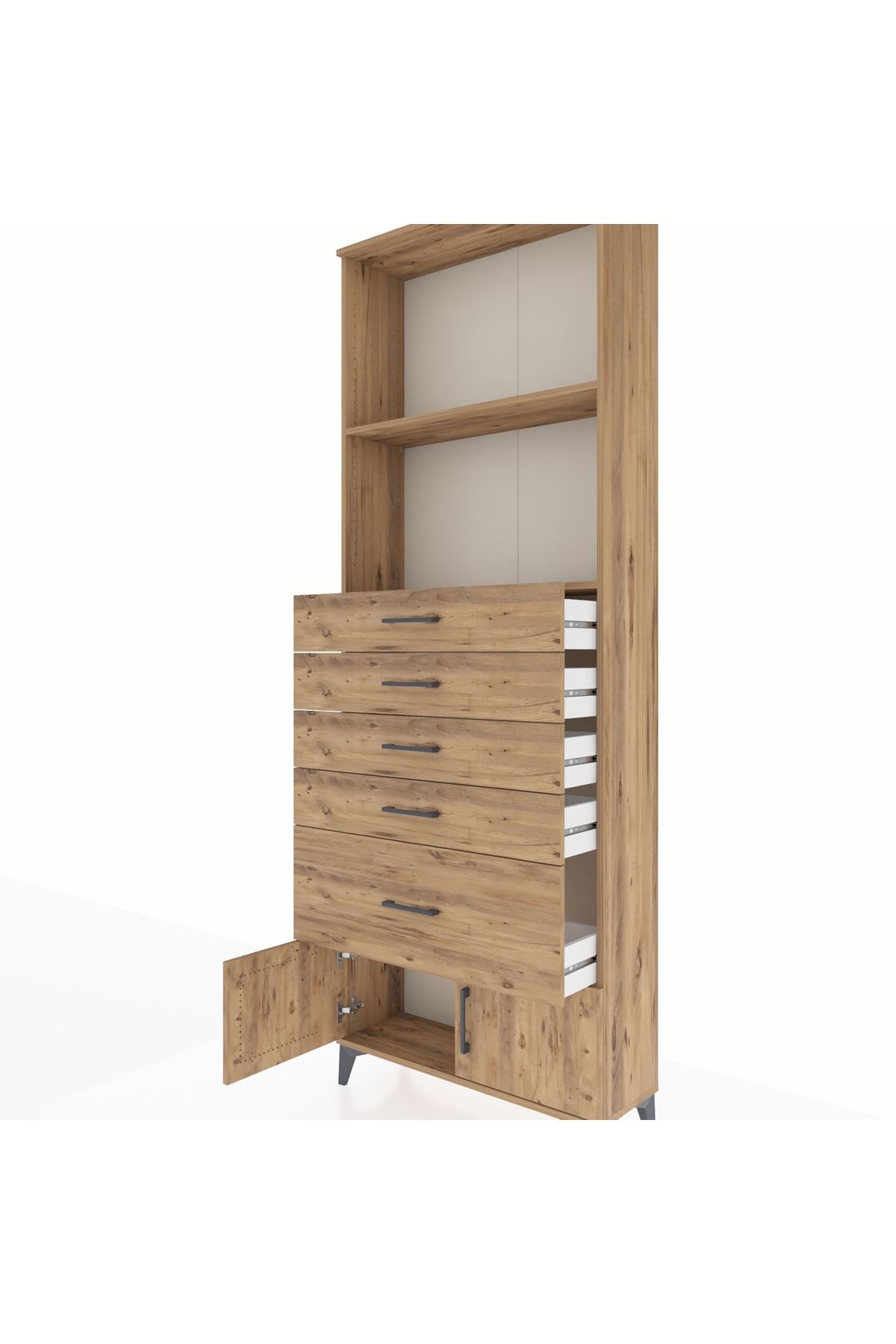Arges Dolap 2 Raflı 5 Çekmeceli 2 Kapaklı 88x30x243 - S33M054V9A