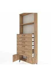 Arges Dolap 2 Raflı 5 Çekmeceli 2 Kapaklı 88x30x243 - S33M054V9A