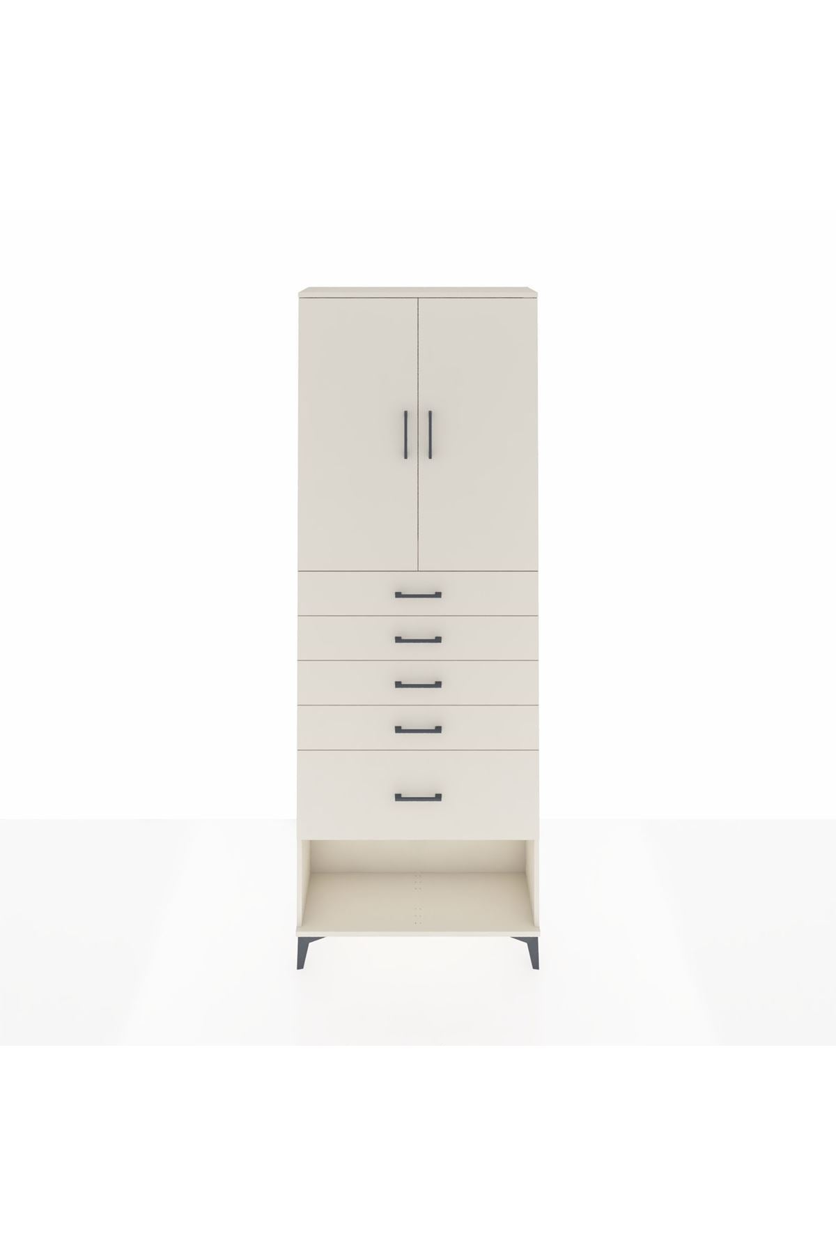 Arges Dolap 2 Raflı 5 Çekmeceli 2 Kapaklı 88x30x243 - S33M055V1A