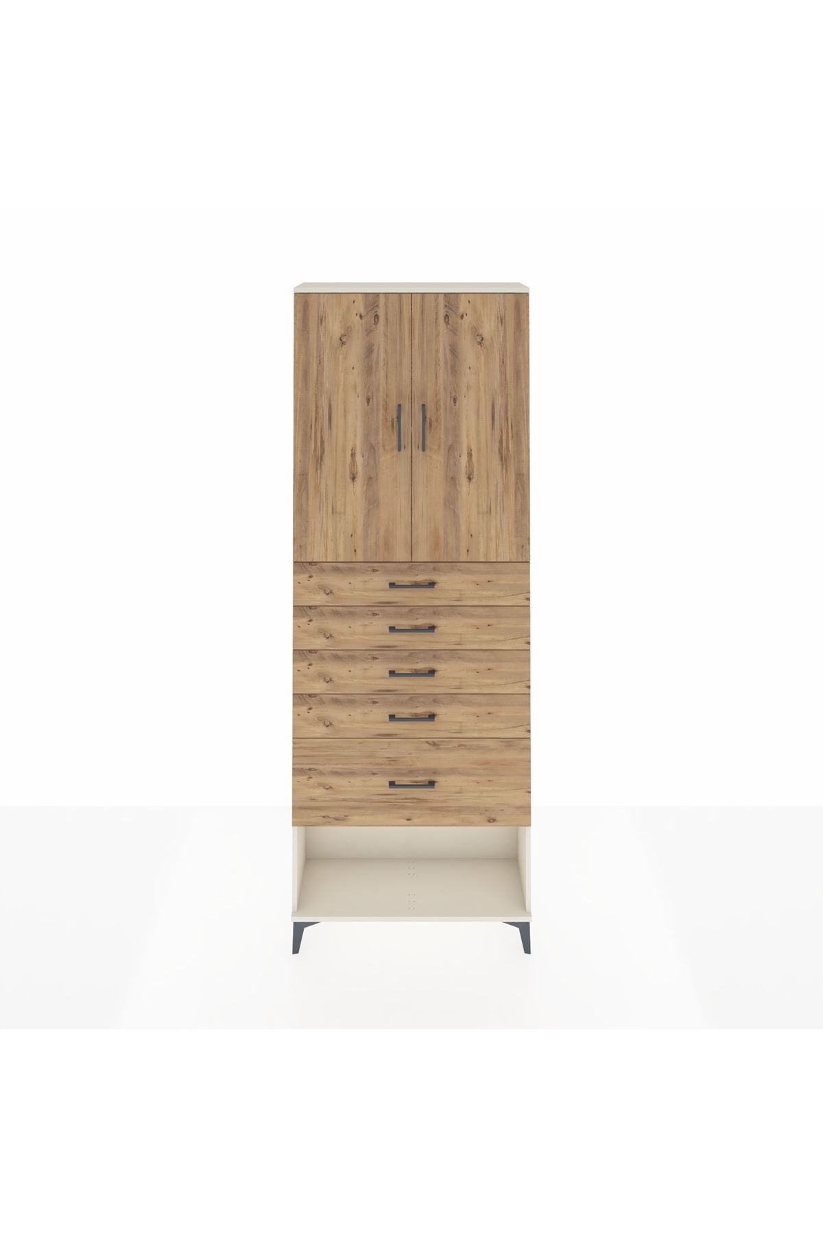 Arges Dolap 2 Raflı 5 Çekmeceli 2 Kapaklı 88x30x243 - S33M055V3A
