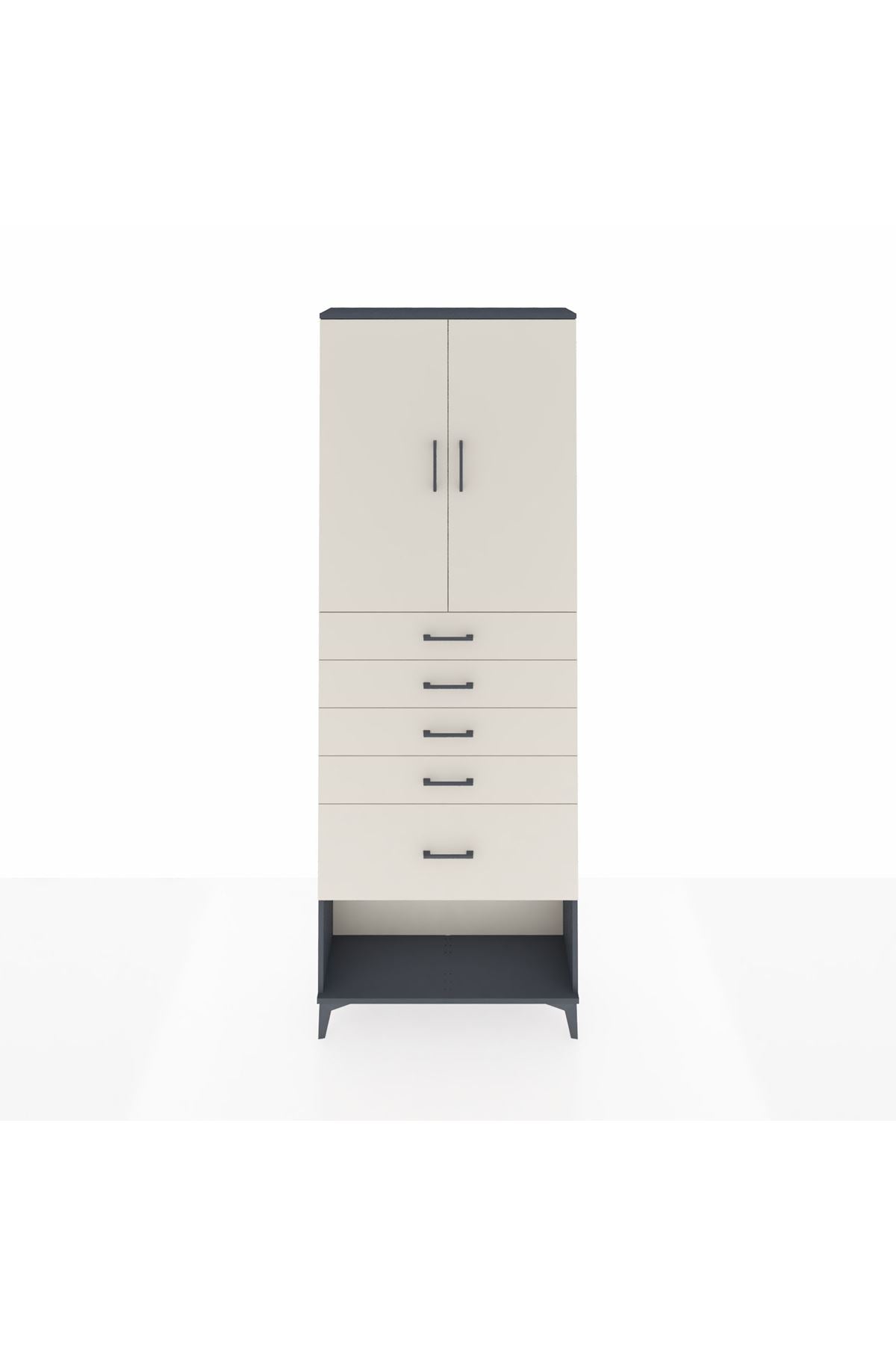Arges Dolap 2 Raflı 5 Çekmeceli 2 Kapaklı 88x30x243 - S33M055V4A