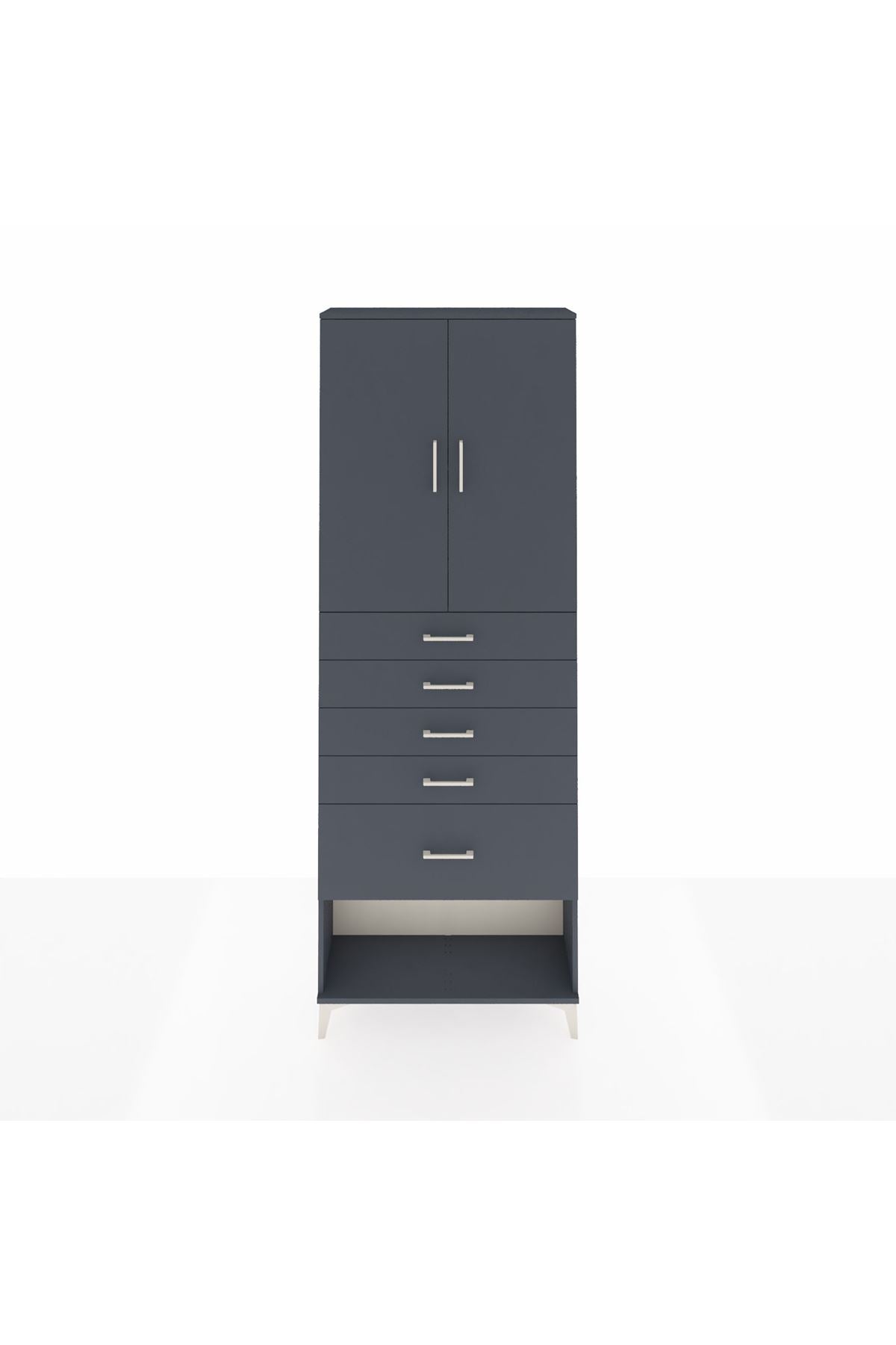 Arges Dolap 2 Raflı 5 Çekmeceli 2 Kapaklı 88x30x243 - S33M055V5A