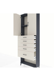 Arges Dolap 2 Raflı 5 Çekmeceli 2 Kapaklı 88x30x243 - S33M055V4A
