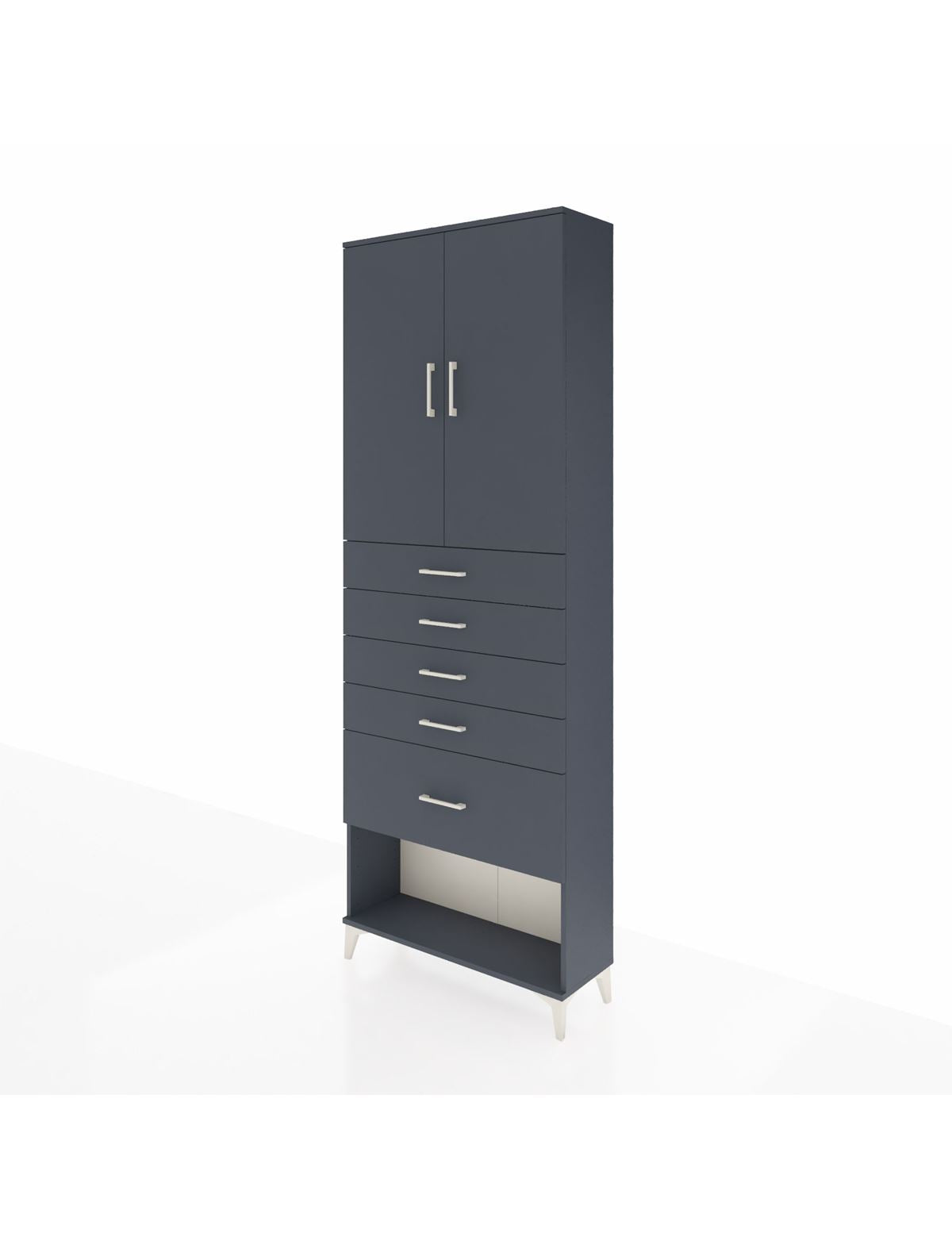 Arges Dolap 2 Raflı 5 Çekmeceli 2 Kapaklı 88x30x243 - S33M055V5A