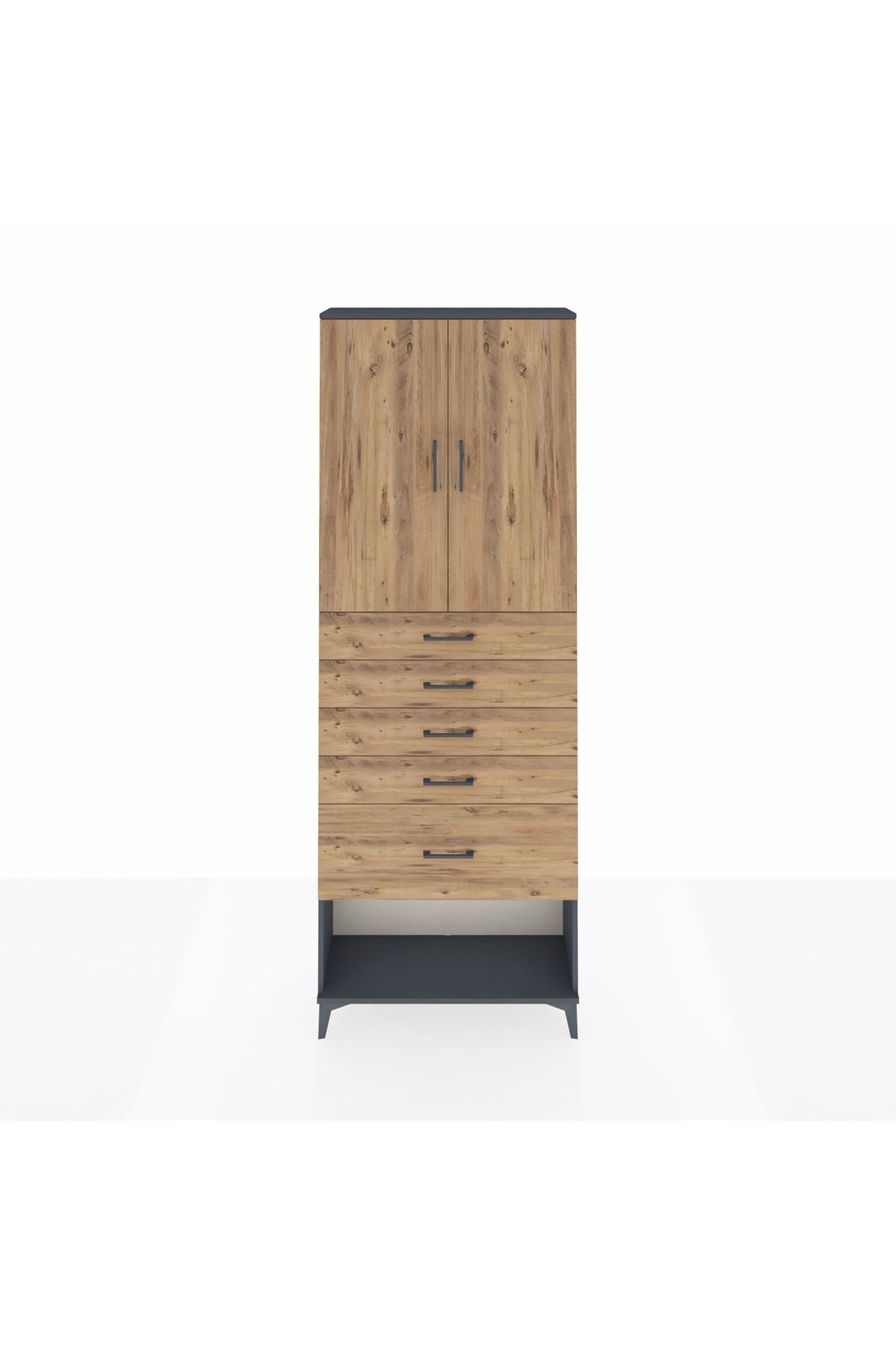 Arges Dolap 2 Raflı 5 Çekmeceli 2 Kapaklı 88x30x243 - S33M055V6A
