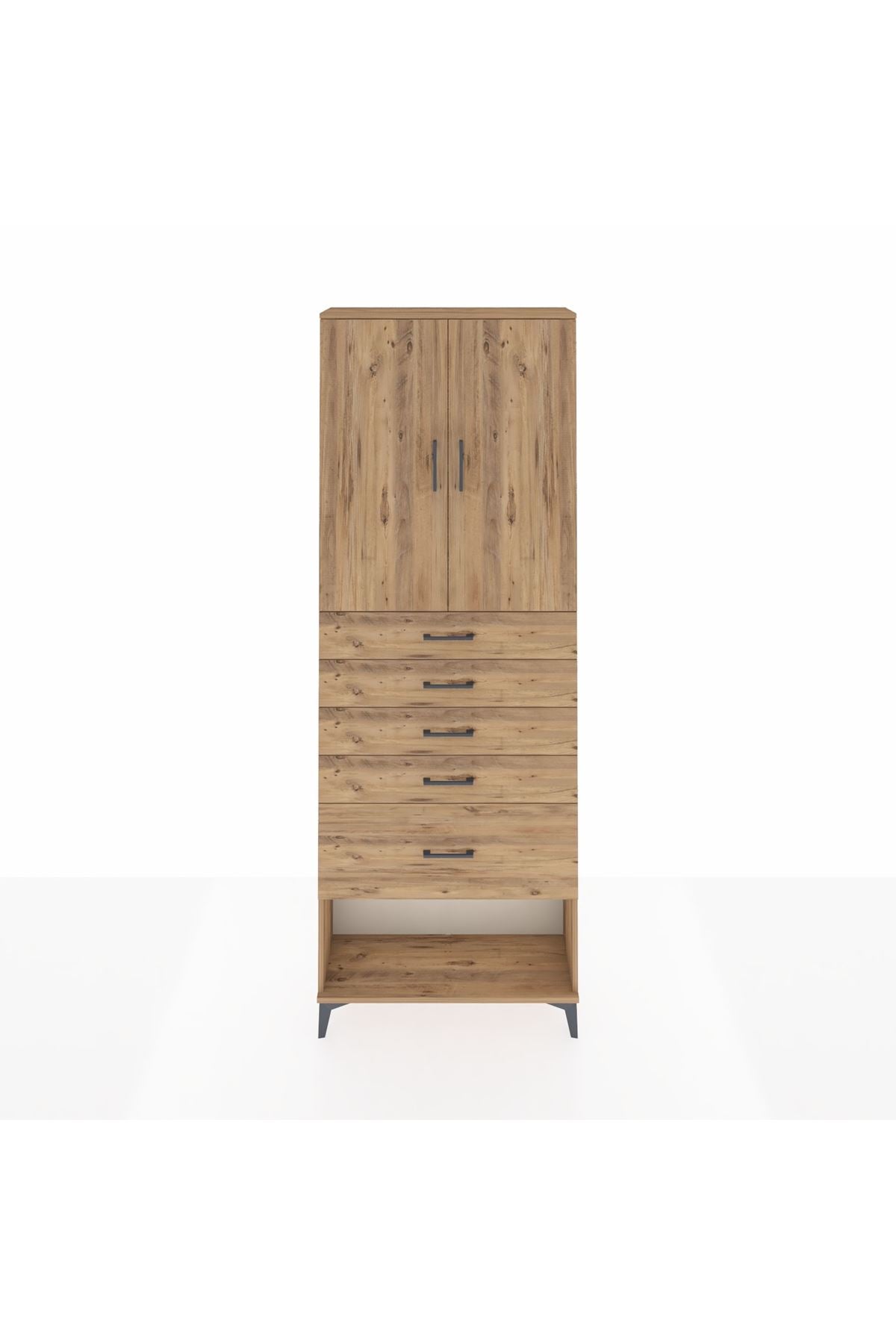 Arges Dolap 2 Raflı 5 Çekmeceli 2 Kapaklı 88x30x243 - S33M055V9A