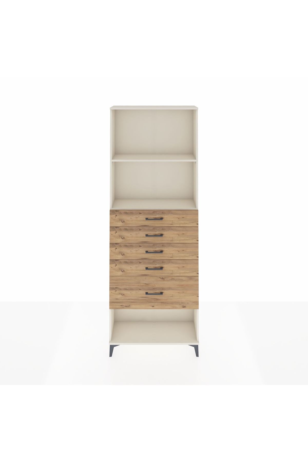 Arges Dolap 2 Raflı 5 Çekmeceli 88x30x243 - S33M056V3A