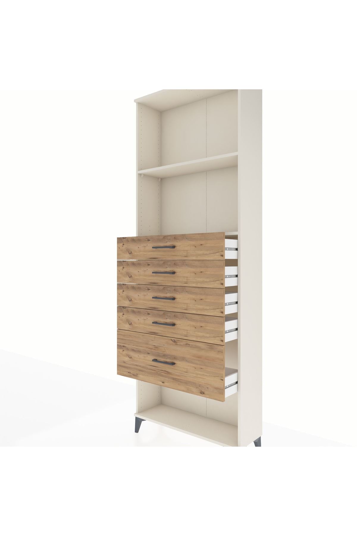Arges Dolap 2 Raflı 5 Çekmeceli 88x30x243 - S33M056V3A