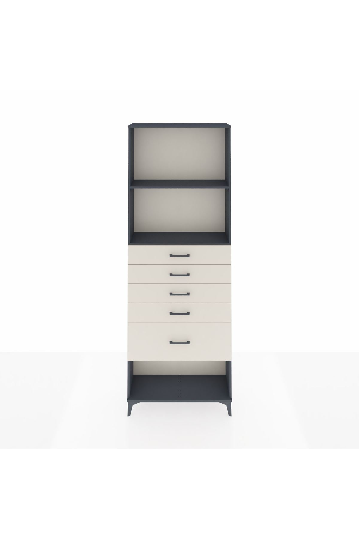 Arges Dolap 2 Raflı 5 Çekmeceli 88x30x243 - S33M056V4A
