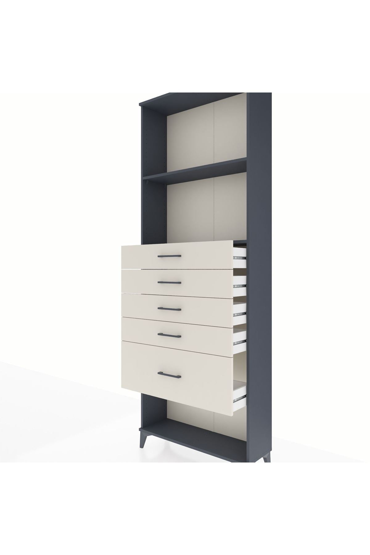 Arges Dolap 2 Raflı 5 Çekmeceli 88x30x243 - S33M056V4A