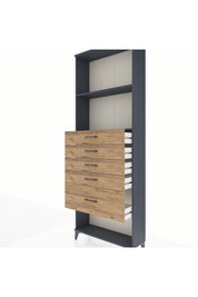 Arges Dolap 2 Raflı 5 Çekmeceli 88x30x243 - S33M056V6A