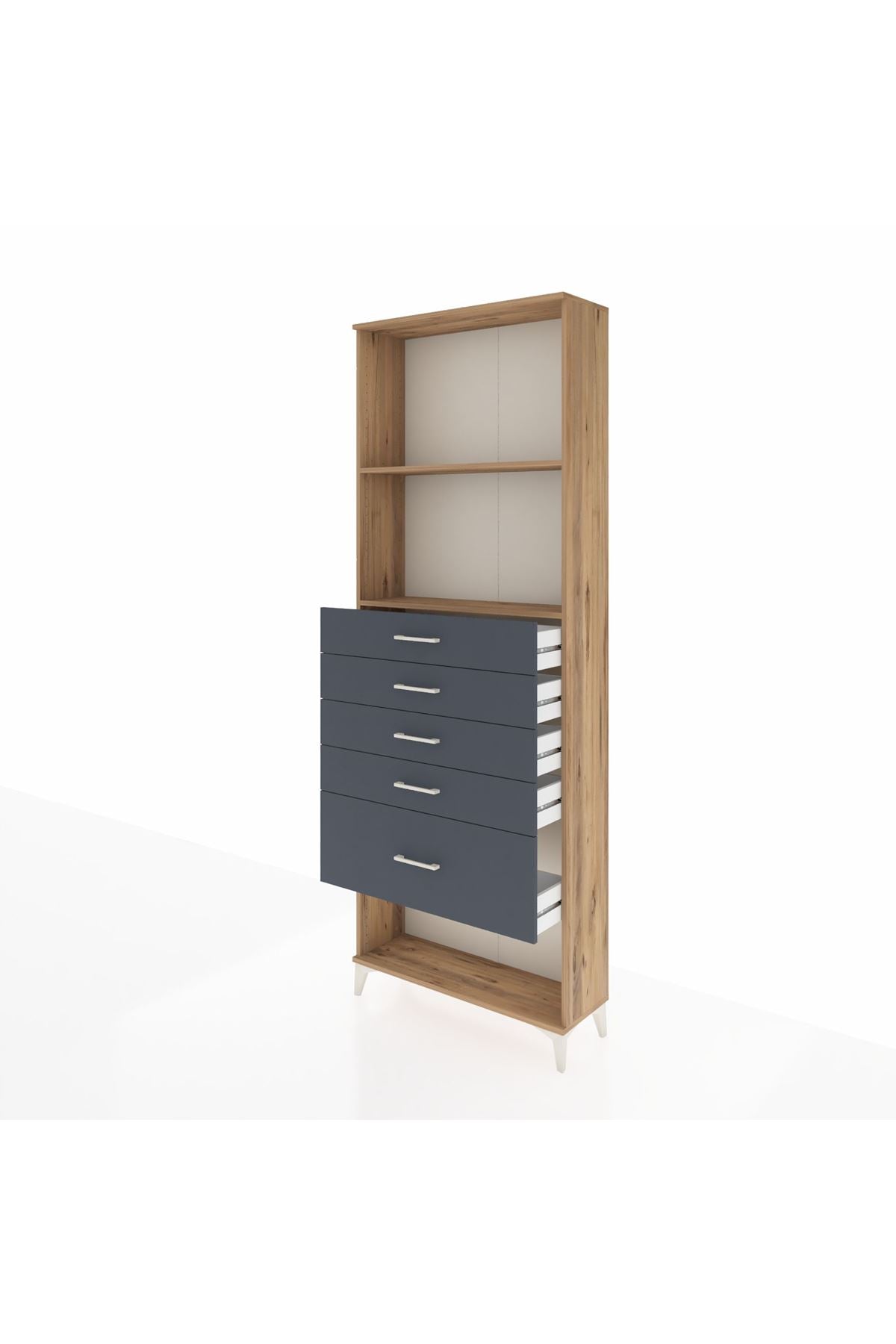 Arges Dolap 2 Raflı 5 Çekmeceli 88x30x243 - S33M056V8A