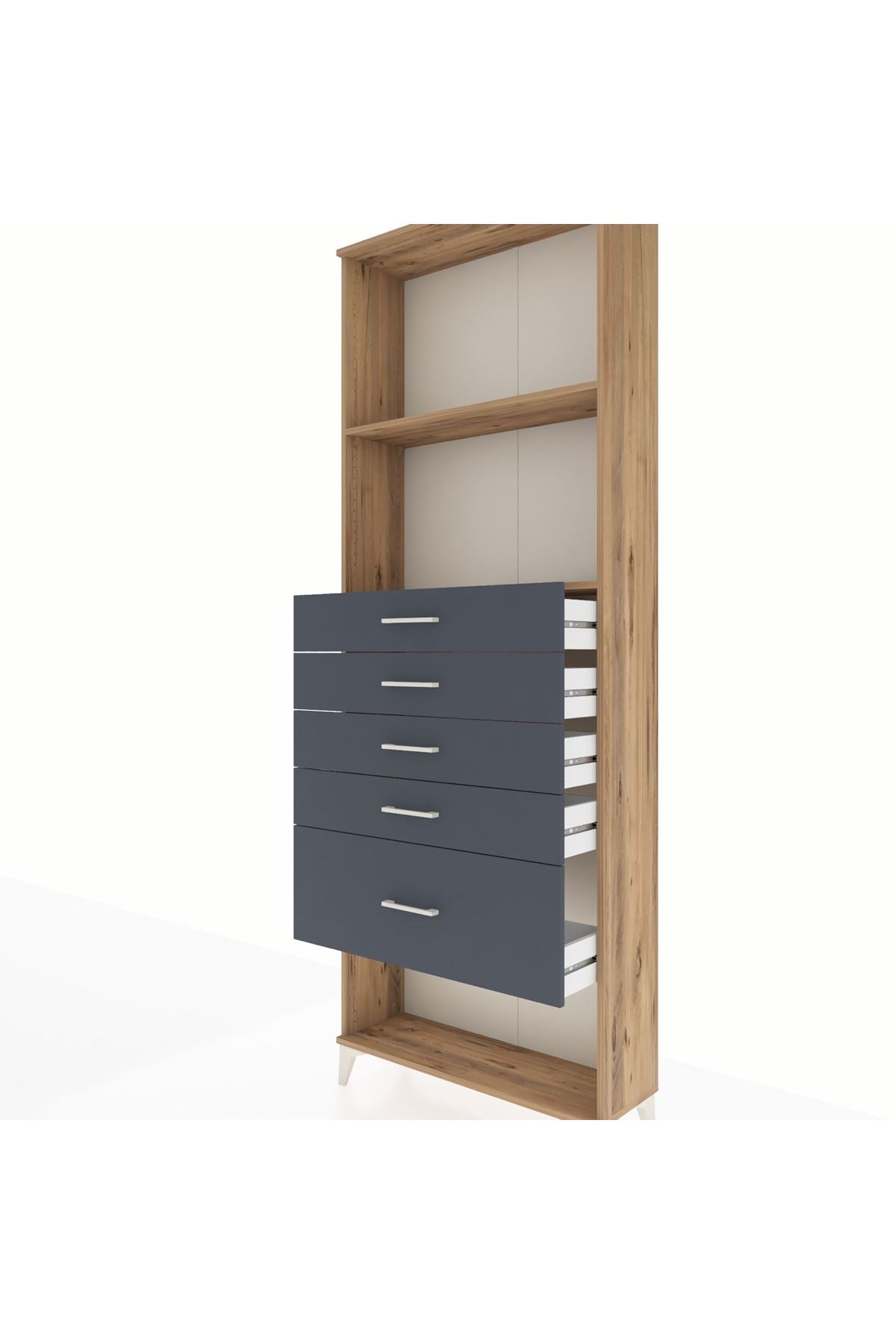 Arges Dolap 2 Raflı 5 Çekmeceli 88x30x243 - S33M056V8A