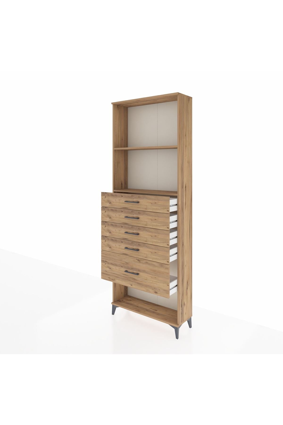 Arges Dolap 2 Raflı 5 Çekmeceli 88x30x243 - S33M056V9A