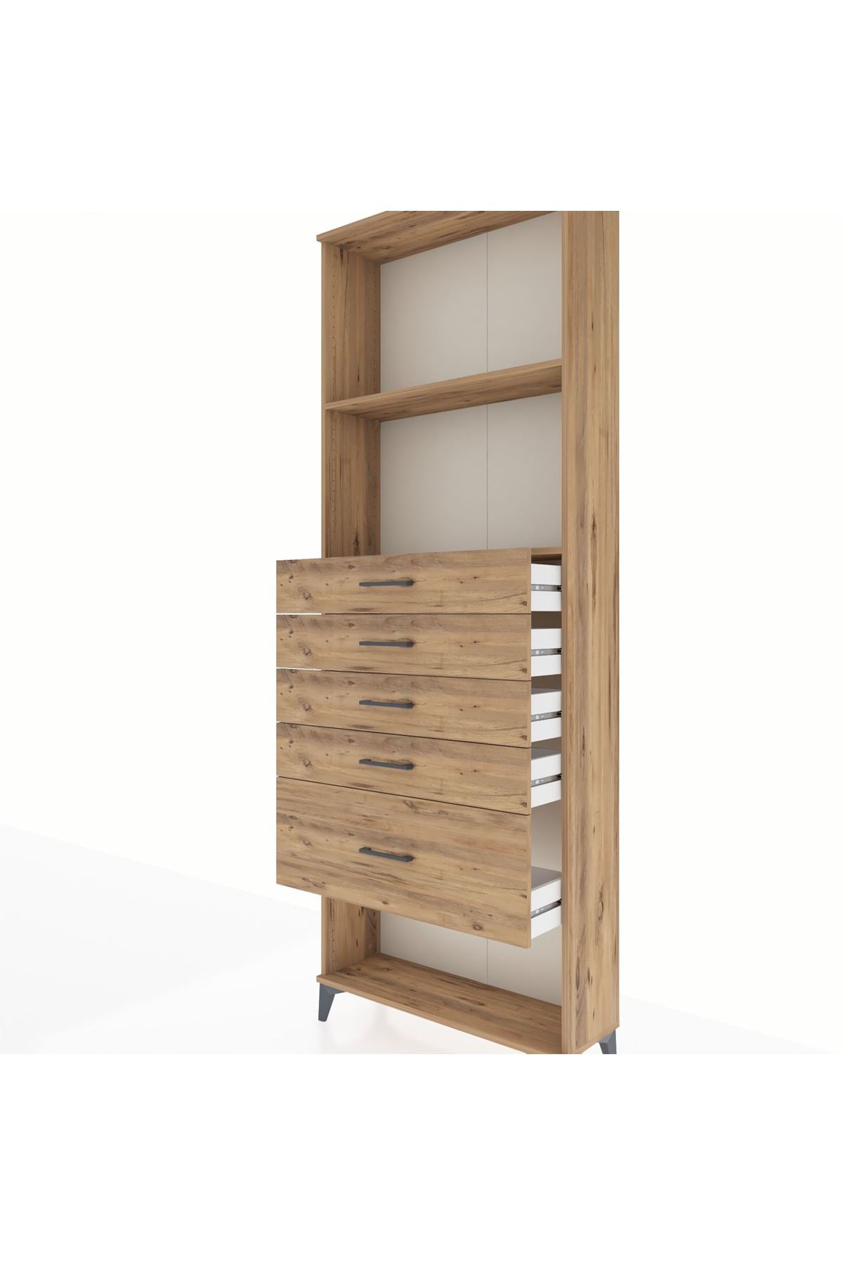 Arges Dolap 2 Raflı 5 Çekmeceli 88x30x243 - S33M056V9A