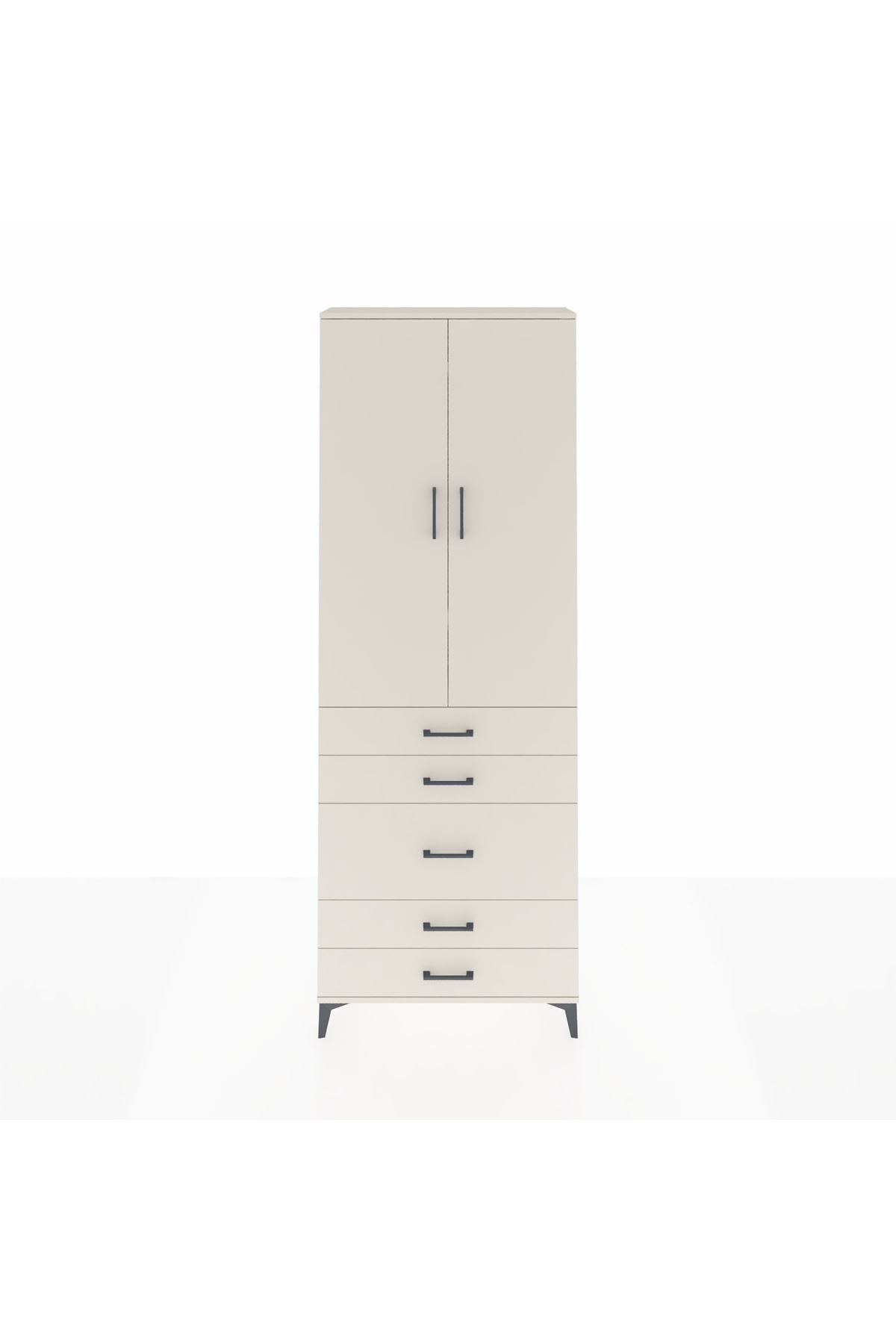 Arges Dolap 4 Raflı 5 Çekmeceli 2 Kapaklı 88x30x243 - S33M057V1A