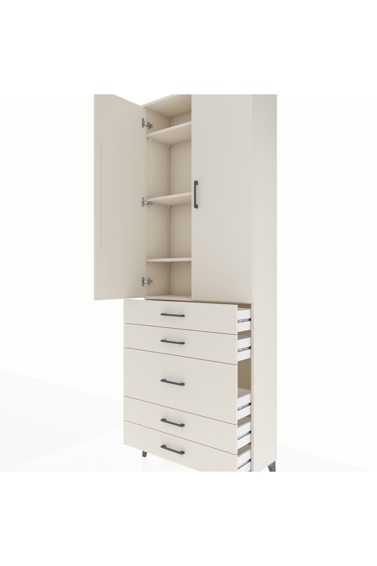 Arges Dolap 4 Raflı 5 Çekmeceli 2 Kapaklı 88x30x243 - S33M057V1A