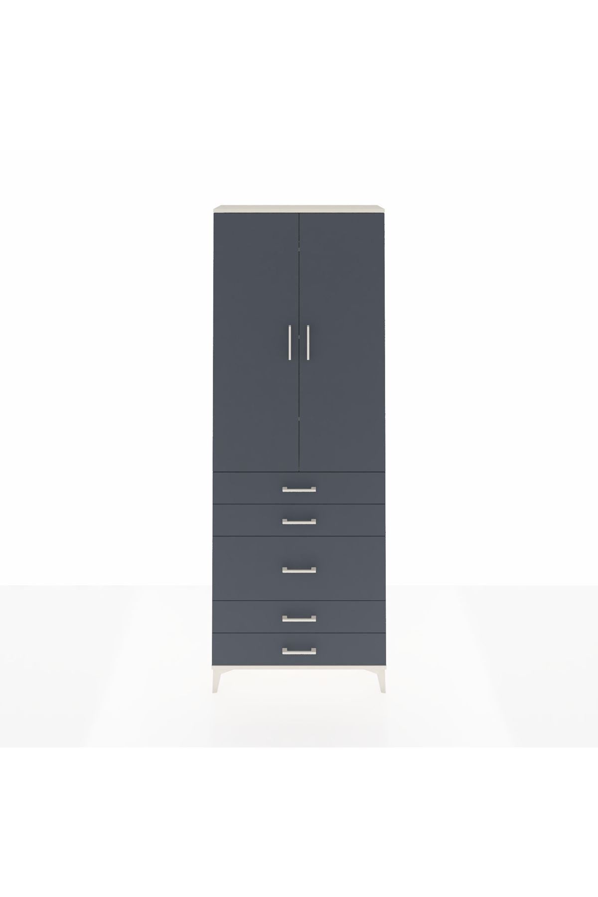 Arges Dolap 4 Raflı 5 Çekmeceli 2 Kapaklı 88x30x243 - S33M057V2A