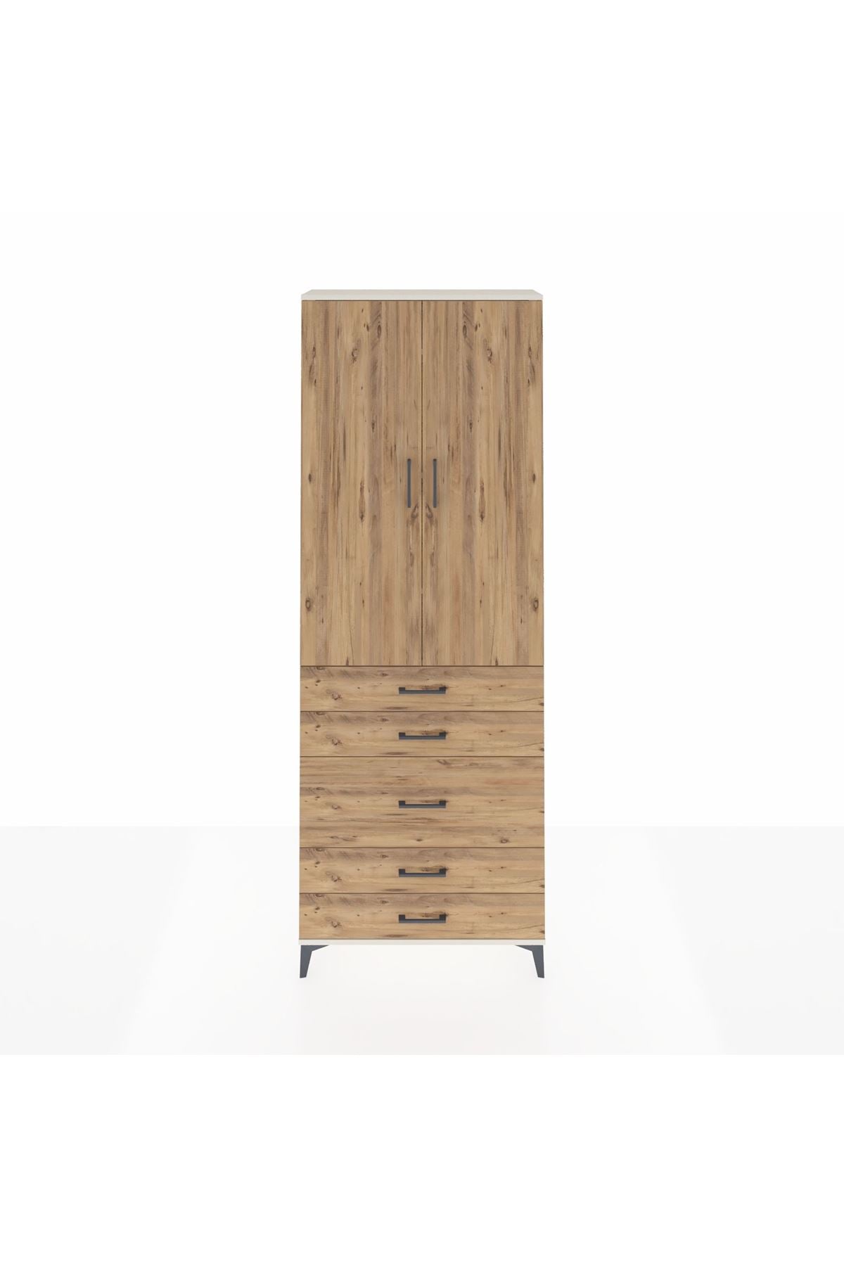 Arges Dolap 4 Raflı 5 Çekmeceli 2 Kapaklı 88x30x243 - S33M057V3A