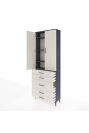 Arges Dolap 4 Raflı 5 Çekmeceli 2 Kapaklı 88x30x243 - S33M057V4A