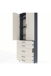 Arges Dolap 4 Raflı 5 Çekmeceli 2 Kapaklı 88x30x243 - S33M057V4A