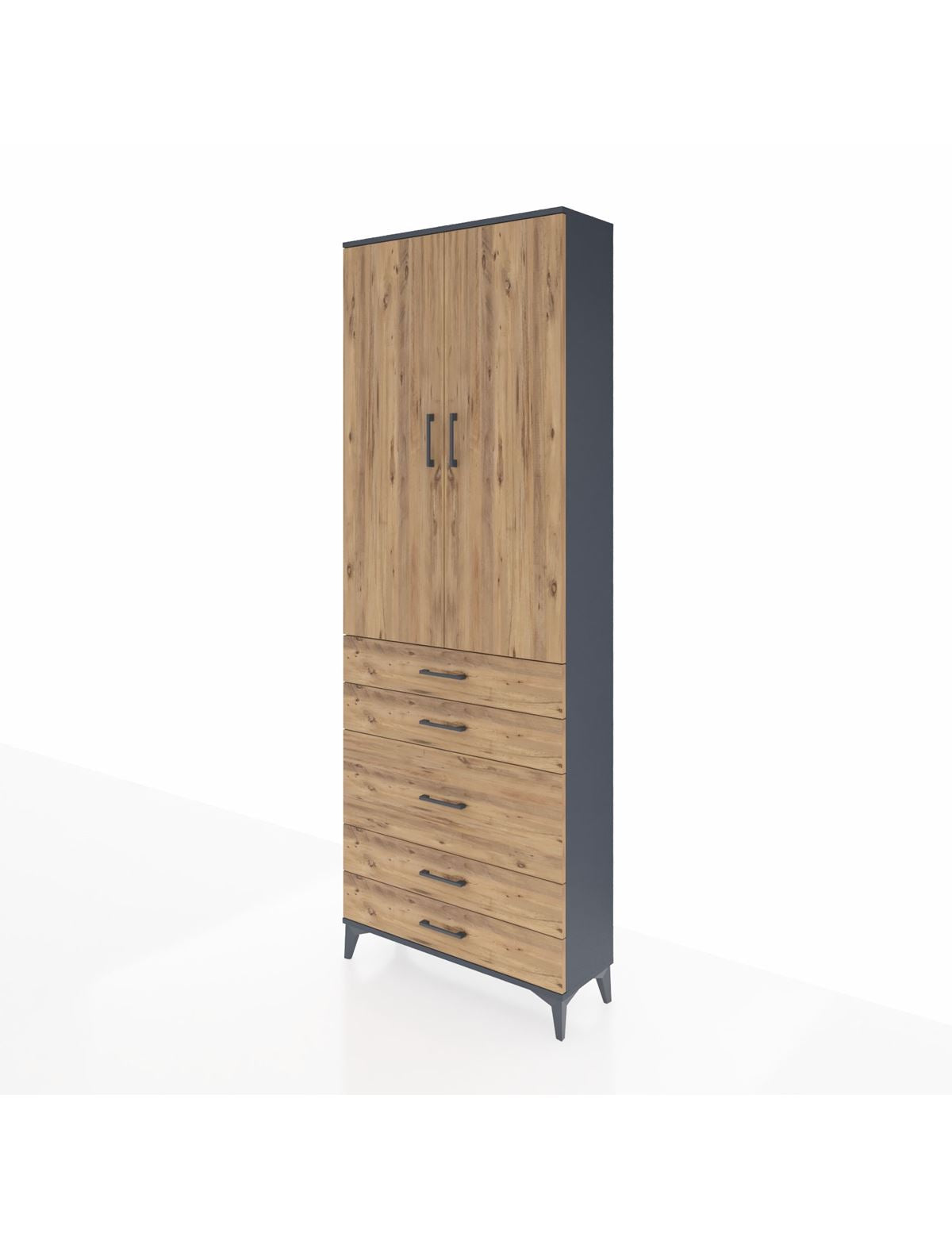 Arges Dolap 4 Raflı 5 Çekmeceli 2 Kapaklı 88x30x243 - S33M057V6A