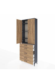 Arges Dolap 4 Raflı 5 Çekmeceli 2 Kapaklı 88x30x243 - S33M057V6A