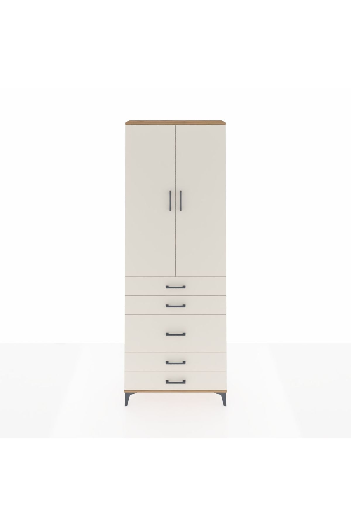 Arges Dolap 4 Raflı 5 Çekmeceli 2 Kapaklı 88x30x243 - S33M057V7A