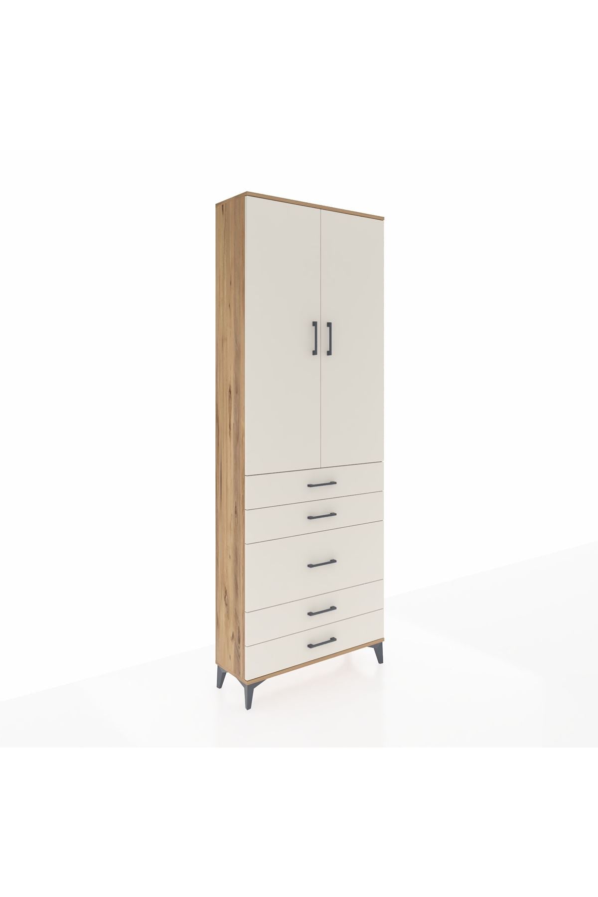 Arges Dolap 4 Raflı 5 Çekmeceli 2 Kapaklı 88x30x243 - S33M057V7A