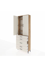 Arges Dolap 4 Raflı 5 Çekmeceli 2 Kapaklı 88x30x243 - S33M057V7A
