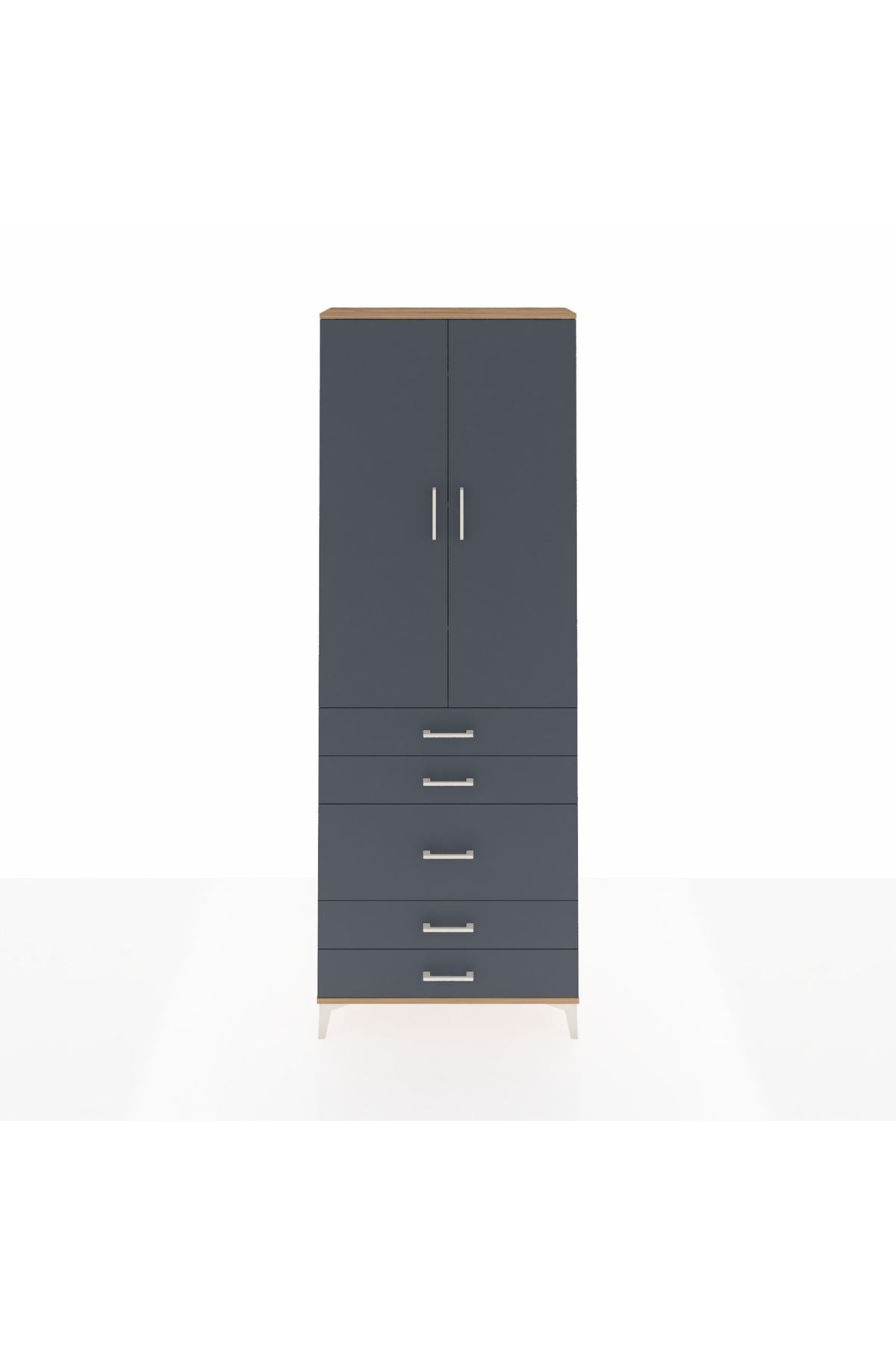 Arges Dolap 4 Raflı 5 Çekmeceli 2 Kapaklı 88x30x243 - S33M057V8A