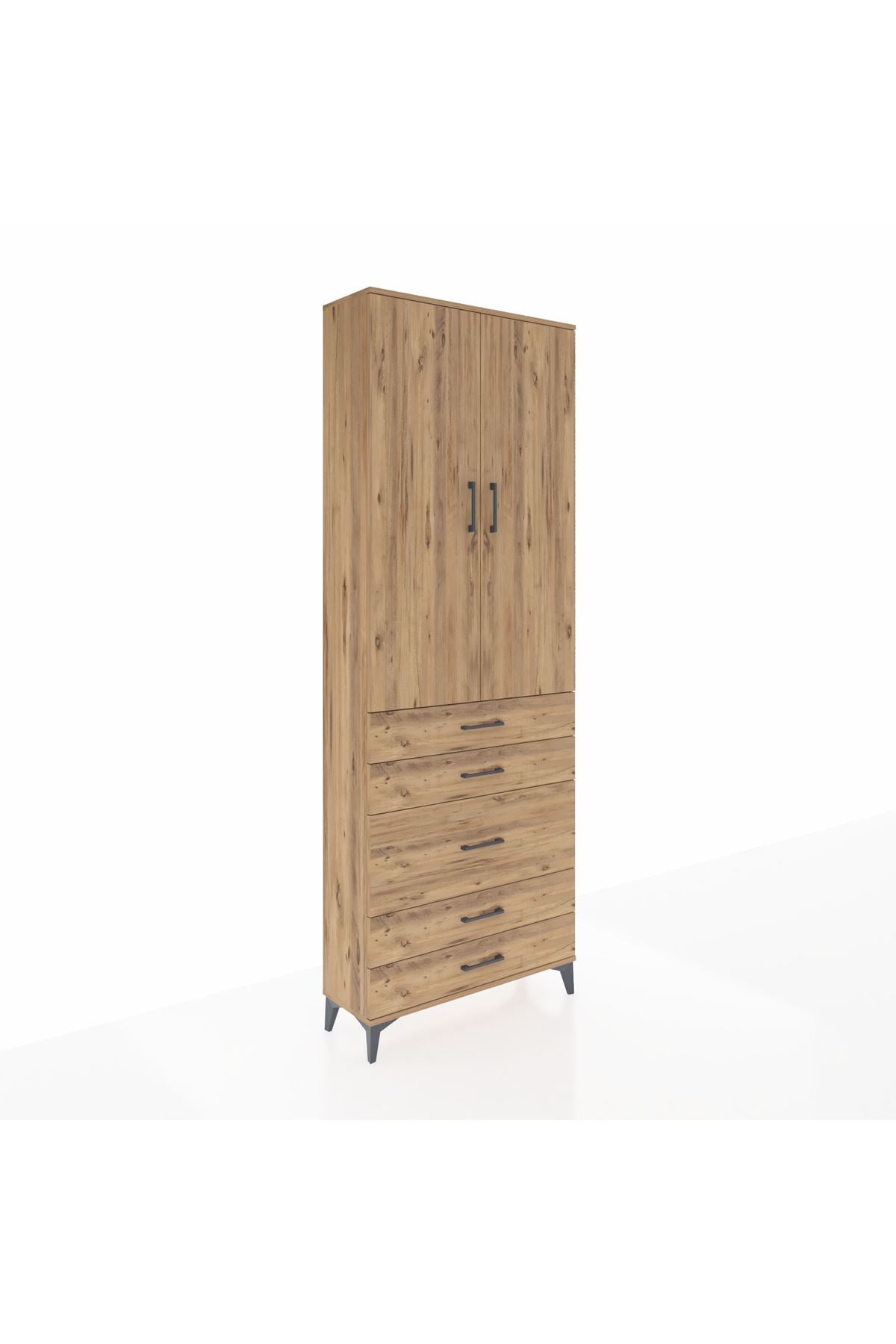 Arges Dolap 4 Raflı 5 Çekmeceli 2 Kapaklı 88x30x243 - S33M057V9A