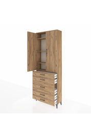 Arges Dolap 4 Raflı 5 Çekmeceli 2 Kapaklı 88x30x243 - S33M057V9A