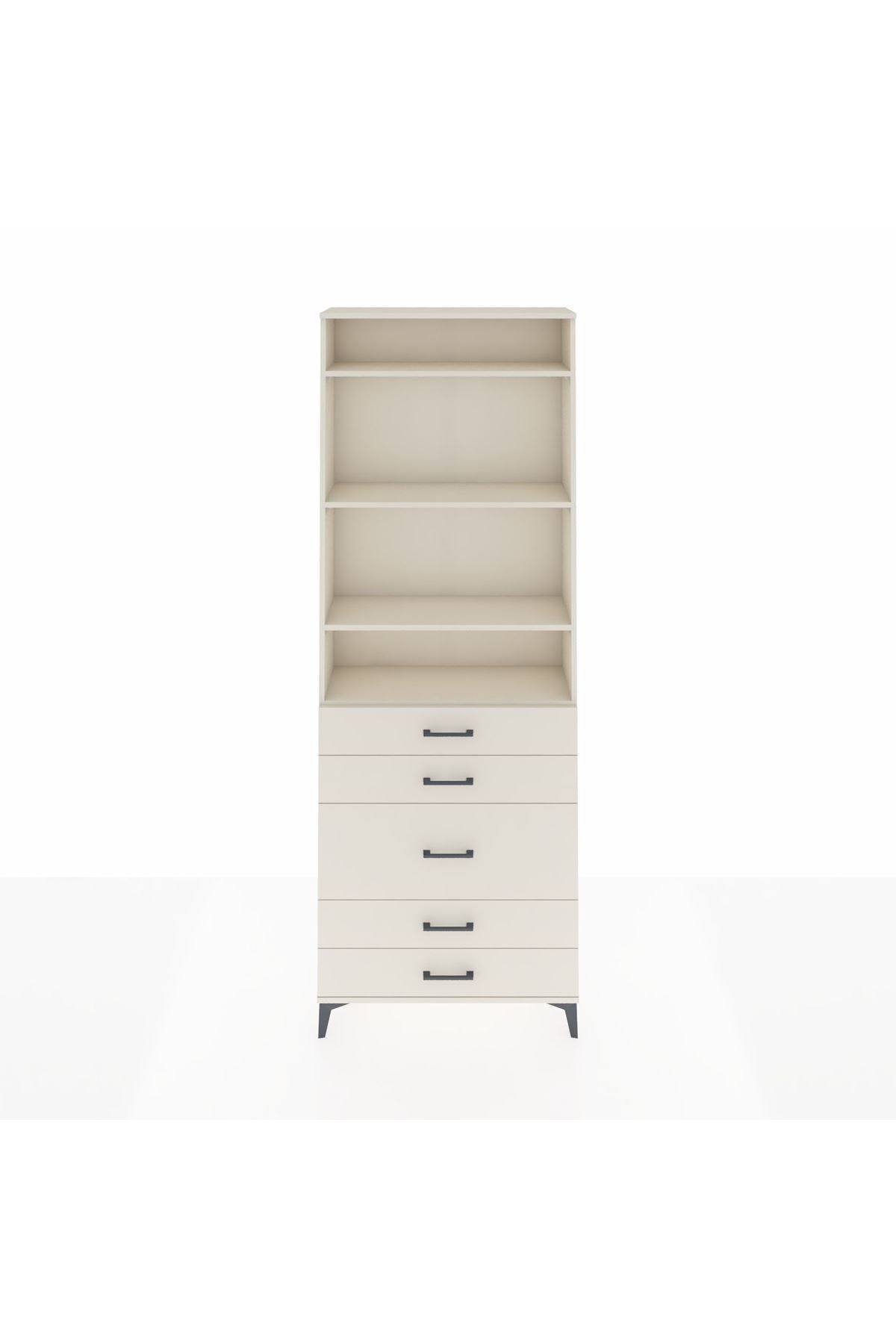 Arges Dolap 4 Raflı 5 Çekmeceli 88x30x243 - S33M058V1A