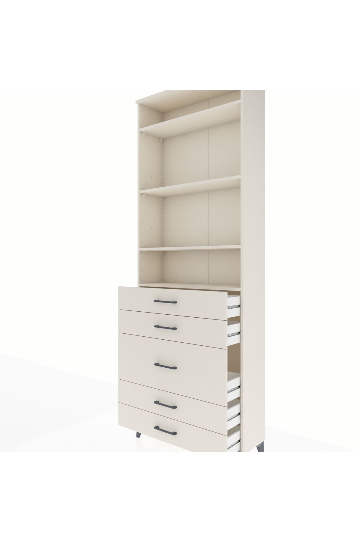 Arges Dolap 4 Raflı 5 Çekmeceli 88x30x243 - S33M058V1A