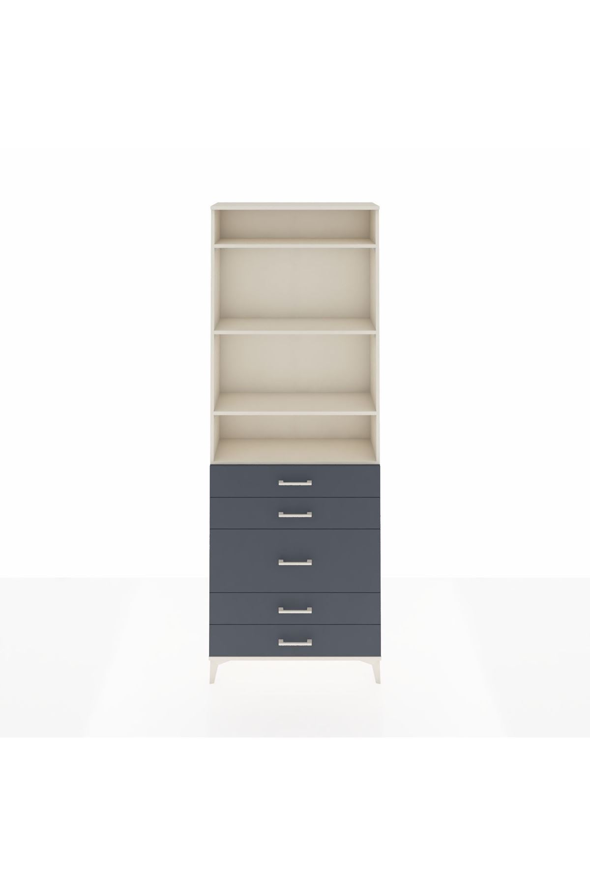 Arges Dolap 4 Raflı 5 Çekmeceli 88x30x243 - S33M058V2A