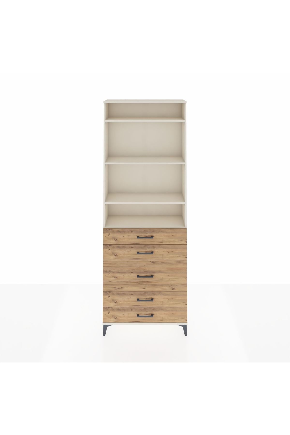 Arges Dolap 4 Raflı 5 Çekmeceli 88x30x243 - S33M058V3A