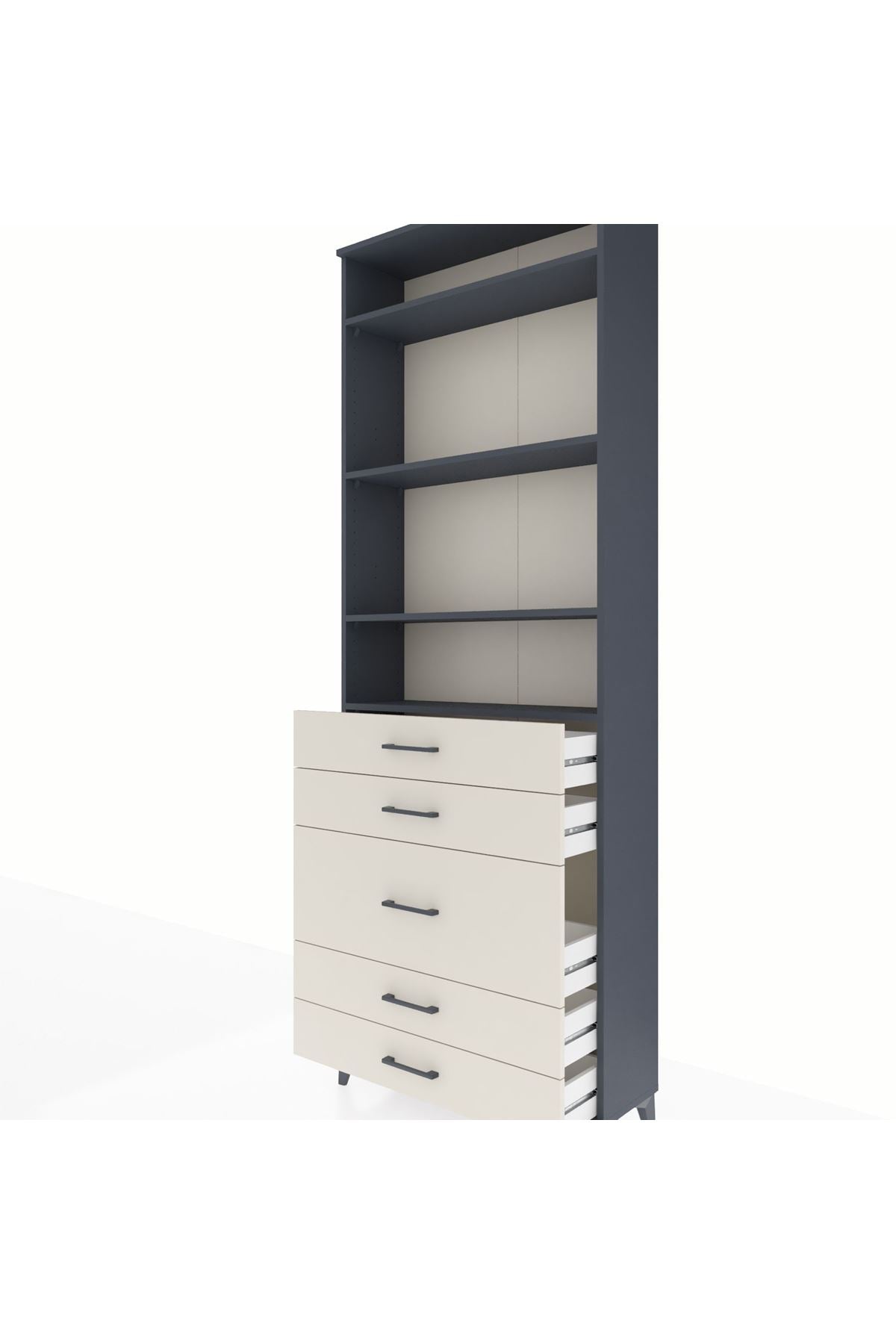 Arges Dolap 4 Raflı 5 Çekmeceli 88x30x243 - S33M058V4A