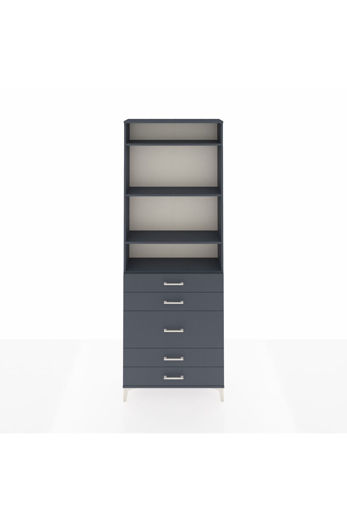 Arges Dolap 4 Raflı 5 Çekmeceli 88x30x243 - S33M058V5A