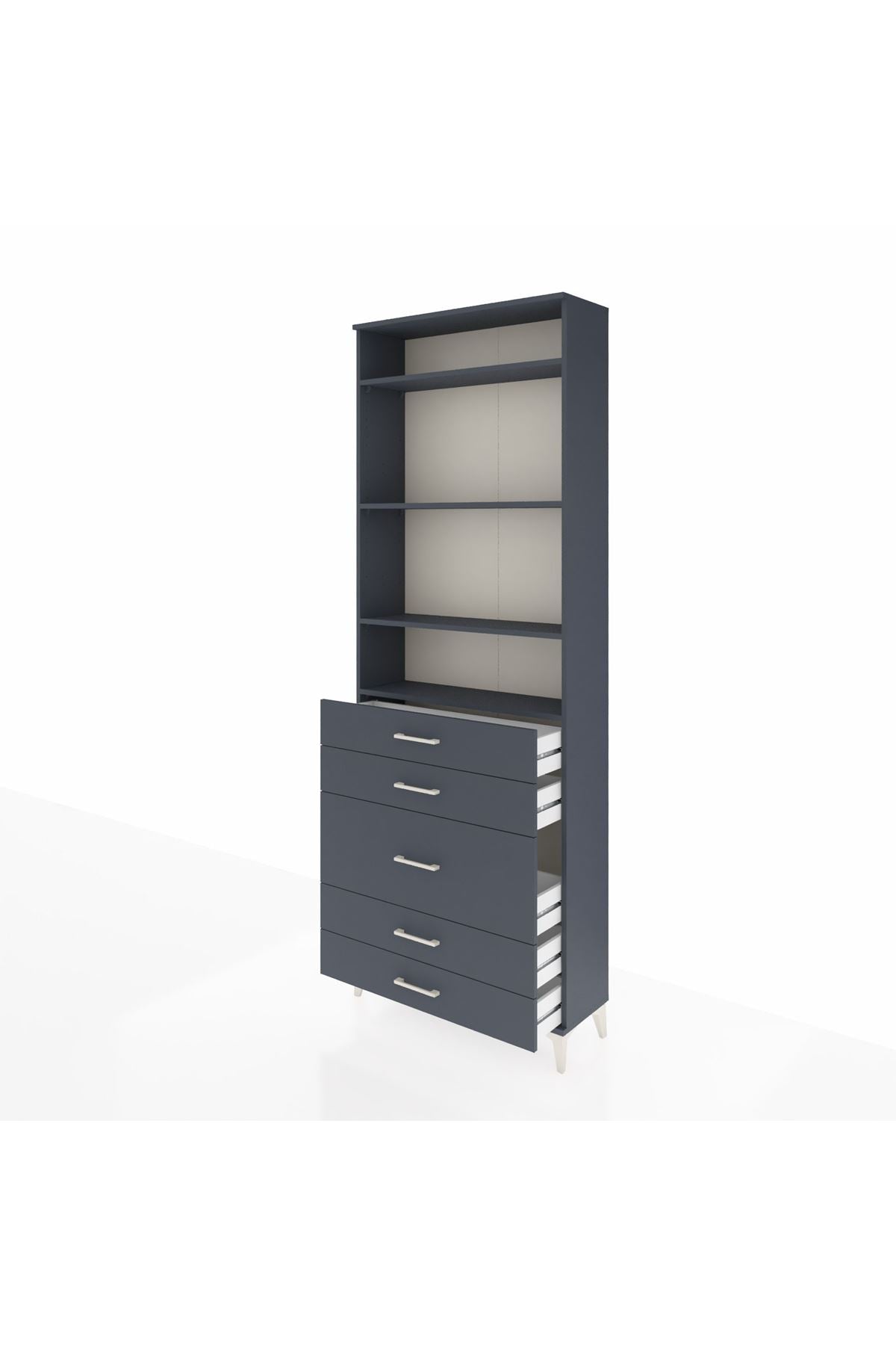 Arges Dolap 4 Raflı 5 Çekmeceli 88x30x243 - S33M058V5A
